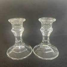 Crissa | Accents | Set Of 2 Crissa Clear Glass Candlesticks ...