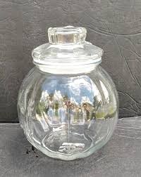 Vintage Libbey Clear Glass Jack-O-Lantern Pumpkin Container ...