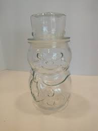Vintage Libbey Clear Glass Snowman Jar Apothecary Style ...