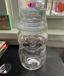 Vintage Libbey Glass Canada Clear Snowman Candy Jar With Lid ...