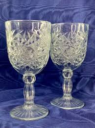 Set of 2 Vintage Libbey HOBSTAR Star of David Water Wine ...