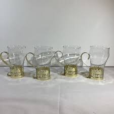 Vintage Federal Glass Co. Irish Coffee Glasses with Brass ...