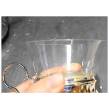 Schott Mainz Jena Glass Silverplate Holder Coffee Cups Set ...