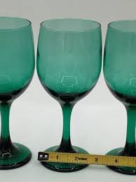 Libbey Juniper Green Wine Glasses Water Goblets ~ 7-1/4 ...