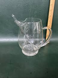 Wallace Crystal Glass Cocktail Water Pitcher W/ Sterling ...