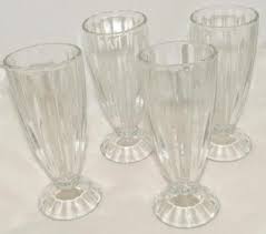 VINTAGE *SET of 4 Clear Tall Ribbed Ice Cream Sundae ...