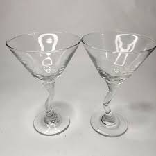 Lot Of 2 Martini Glasses Z-stem Libbey Glassware Cocktail ...