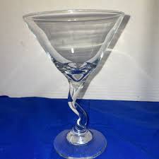 VINTAGE ZIG ZAG "Z STEM MARTINI" Glasses CROOKED CLEAR ...
