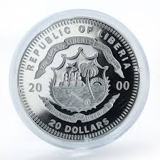 Liberia 20 dollars 26th US President Theodore Roosevelt ...