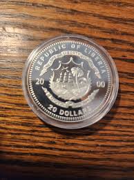 2000 Liberia 20 Dollar Civil War 1861 Fort Sumter BU SILVER ...