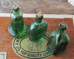 Vintage Mini Green Bitters Bottles Set of 3 AS IS Made in ...