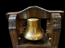 Large Brass Bell on Wood Stand – Annapolis Maritime Antiques