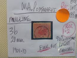 WEST AUSTRALIA POSTMARK ON SWAN STAMP MULLINE 3B 1901-10 | eBay