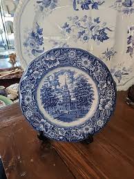 9.3/4" Vintage Plate Liberty Blue Staffordshire Ironstone ...