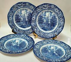 Liberty Blue Plates Independence Hall Dinner Plates Set of 4 ...
