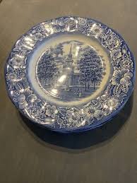LIBERTY BLUE STAFFORDSHIRE ENGLAND 10" INDEPENDENCE HALL DINNER PLATE Set of 4 | eBay Australia
