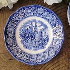 Old North Church Saucers/small Plates - Liberty Blue ...