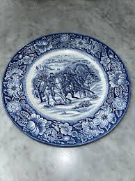 Liberty Blue Historic Colonial Scenes men on horses, 8.5 Inch Plates Set Of 2 | eBay