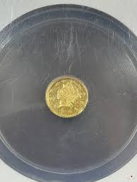 NGC MS61 1860 60/50 LIBERTY HEAD ROUND CALIFORNIA GOLD 1/4 ...
