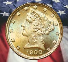 1900 Five Dollar Liberty Head Half Eagle Gold Plated Coin ...