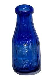 Vintage Colbot Blue Pint Glass Jar “Property Of Liberty Milk Co.” Buffalo NY | eBay