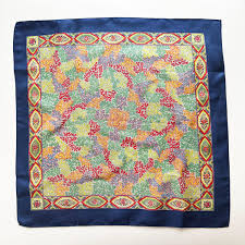 1940s Liberty of London Silk Scarf: Art Deco Paisley, Navy ...