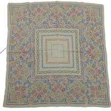 Guy Laroche Paris Floral Multicolor Chiffon Silk Square ...