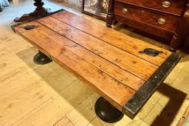 Hatch Cover Coffee Table with legs made from 4 Cast Iron ...