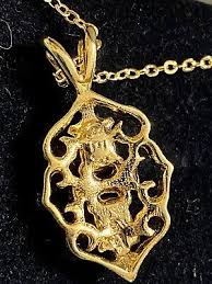 NIB Gold Electro Plate Pendant With Onyx Cabochons And Faux Diamonds Necklace | eBay