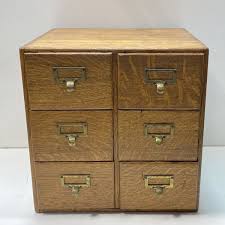 Card Index Cabinet 15 inch Tall. 6 Drawer Antique Card File Box | eBay