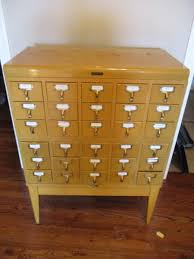 Vintage Solid Wood Maple Gaylord Bros. Library File Card Catalog Cabinet | EstateSales.org
