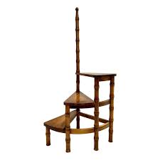 English Traditional Faux Bamboo Wood Spiral Library Steps ...