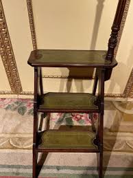 Antique Library Ladder Step Ladder, Mahogany England | eBay
