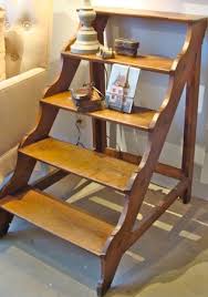 19th Century Oak Library Steps | Mysite