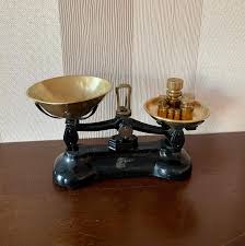 Vintage Librasco Large Scales With Brass Pans and 7 Brass ...