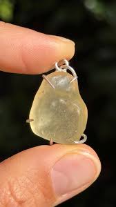 Libyan Desert Glass Pendant: Raw Tektite in Sterling Silver ...