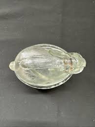 Vintage LE Smith Clear Glass Bunny Rabbit On A Nest Covered ...