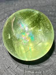 41mm Green Fluorite Ball, Rainbow Fluorite Crystal Sphere ...