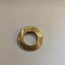 Vintage Signed Lieba USA Round Swirl Scarf Clip Goldtone Textured Lines 1.5” | eBay
