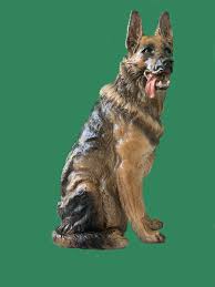Sold at Auction: Huge German shepherd ceramic statue