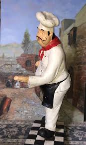 Vtg Italian Chef Waiter Resin Statue Pizza Restaurant Diner ...