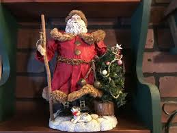 Santa Claus with tree and puppy on base | eBay