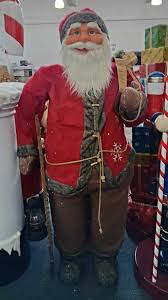Lot 259 - Large Santa With Snow Shoe & Oil Lamp 6FT -