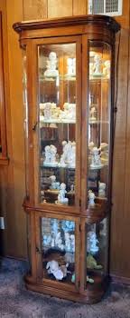 Lighted Curved Glass Curio Cabinet With Glass Shelves, 76" x 28" x 13", Contents Not Included, 2nd Day Loadout Only - Mayo Auction & Realty