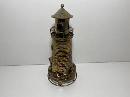 Vintage Copper Metal Lighthouse Music Box plays "You Light ...