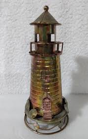Vintage Copper Metal Lighthouse Music Box 9in | eBay