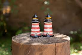 Red Striped Lighthouse S&P Set – 20+ Years of Craft