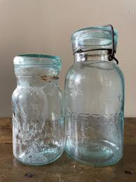 Antique Blue Glass Canning Jars Lightning Putnam - Etsy