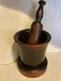 Vintage Wood Mortar & Pestle 17th-18th century, Lignum Vitae ...