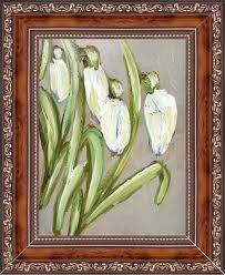 Snowdrops Oil Painting Galanthus Original Art Spring Flower Framed Miniature Art | eBay